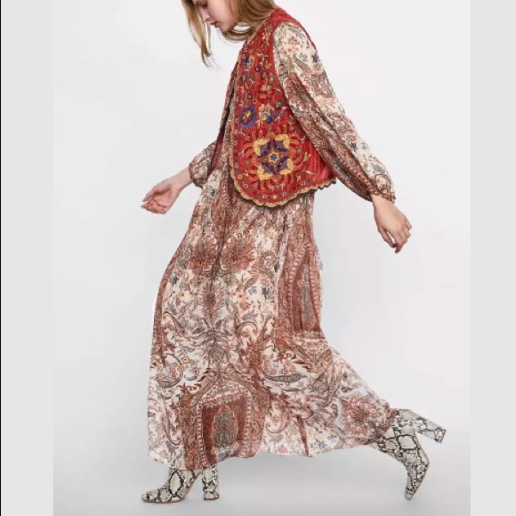 Zara printed boho dress - Picture 4 of 10